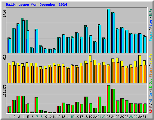 Daily usage for December 2024