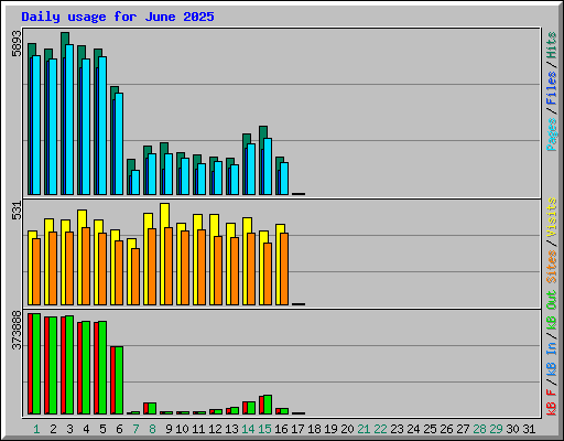 Daily usage for June 2025