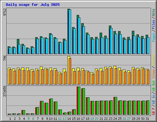 Daily usage for July 2025