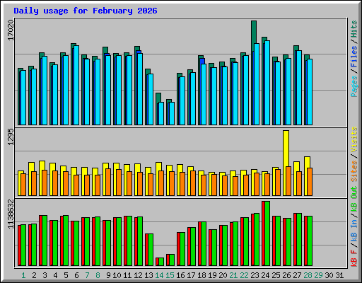 Daily usage for February 2026