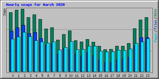 Hourly usage for March 2020