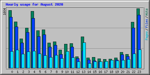 Hourly usage for August 2020