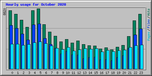 Hourly usage for October 2020