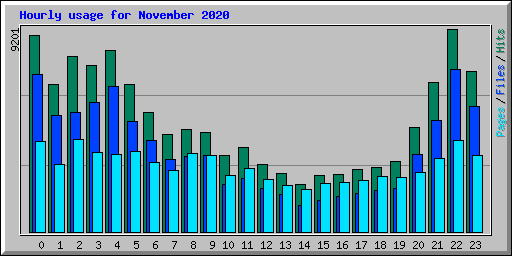 Hourly usage for November 2020