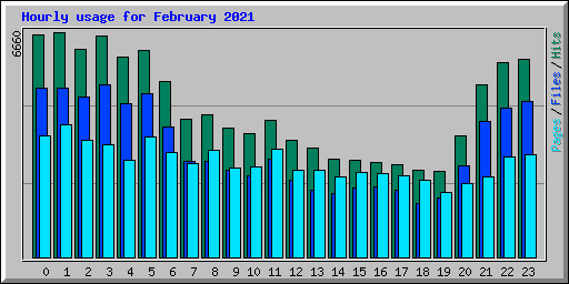 Hourly usage for February 2021