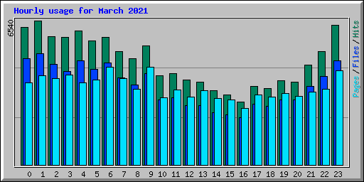 Hourly usage for March 2021