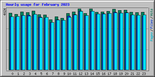 Hourly usage for February 2023