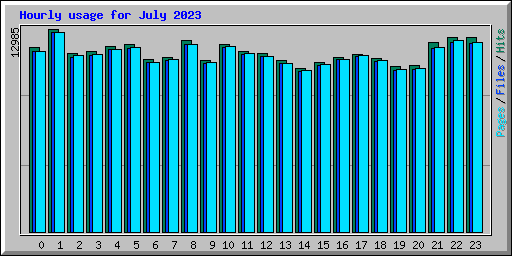 Hourly usage for July 2023