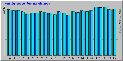 Hourly usage for March 2024