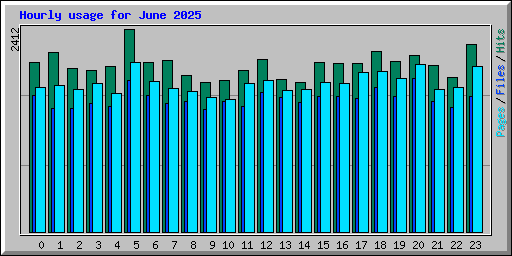 Hourly usage for June 2025