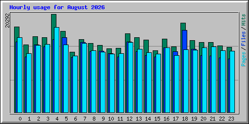 Hourly usage for August 2026